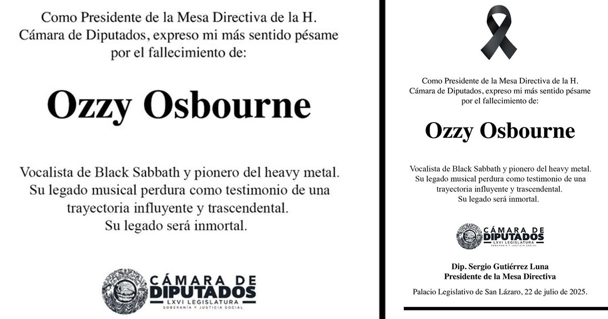Indignación en redes: Congreso llora a Ozzy pero calla ante feminicidio múltiple en Sonora