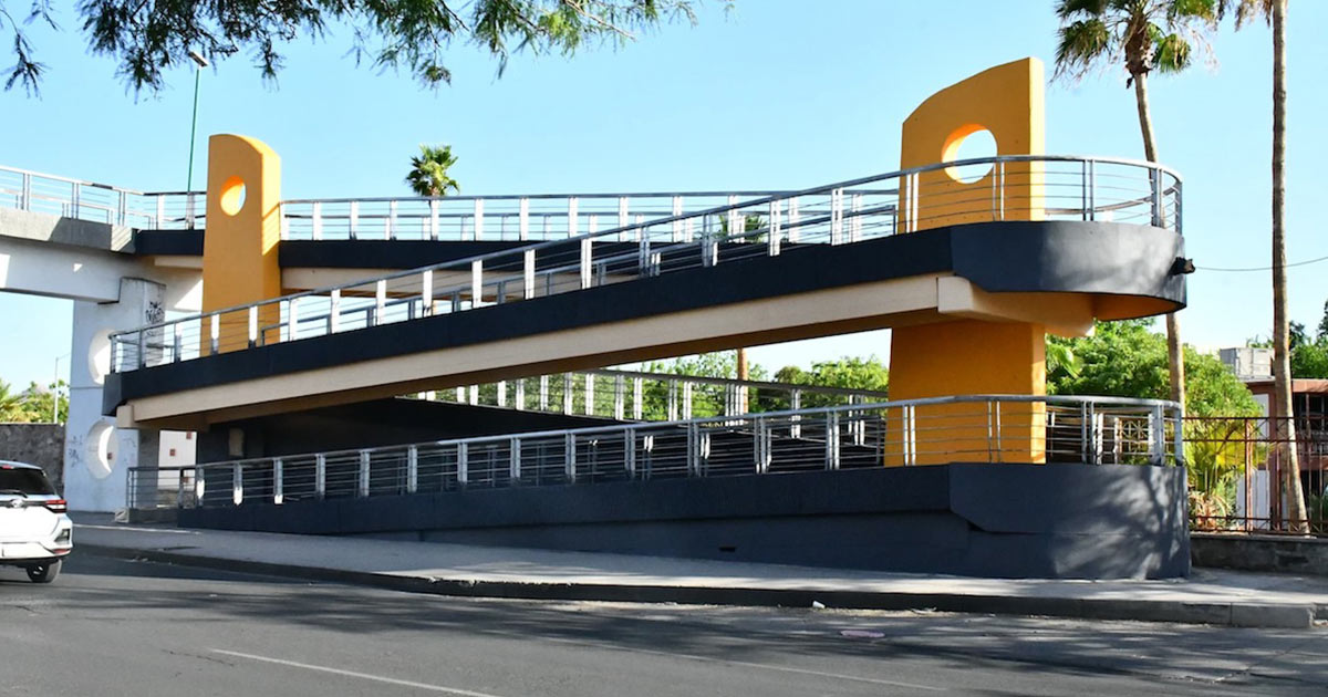 Realiza Ayuntamiento de Hermosillo mantenimiento a puente peatonal cercano a UNISON