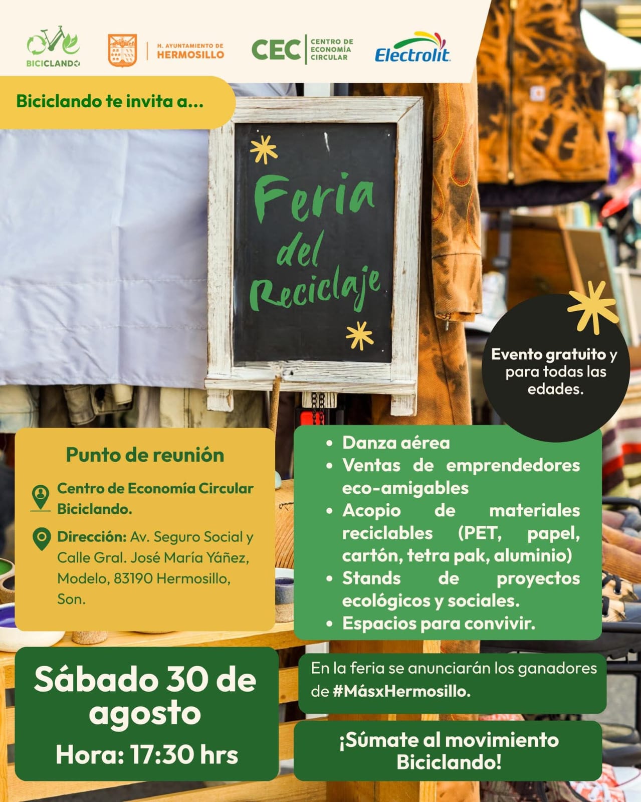 Realizará Gobierno de Hermosillo Feria del Reciclaje como parte de las acciones del programa Biciclando Realizará Gobierno de Hermosillo Feria del Reciclaje como parte de las acciones del programa Biciclando