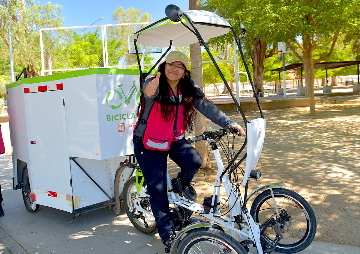 Invitan a utilizar nuevo punto de reciclaje Biciclacentro en la colonia Pitic
