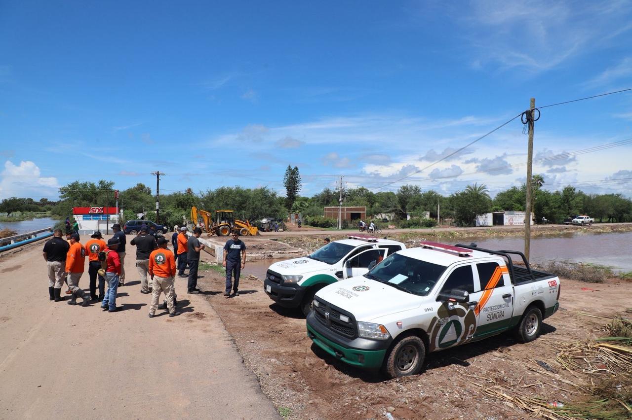 Gobierno de Sonora realiza acciones en favor de ciudadanía tras lluvias intensas por paso de ciclón Lorena