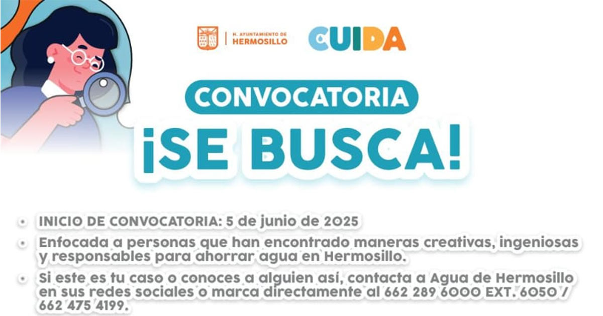 Llama Agua de Hermosillo a usuarios a participar en la convocatoria «Se Busca»