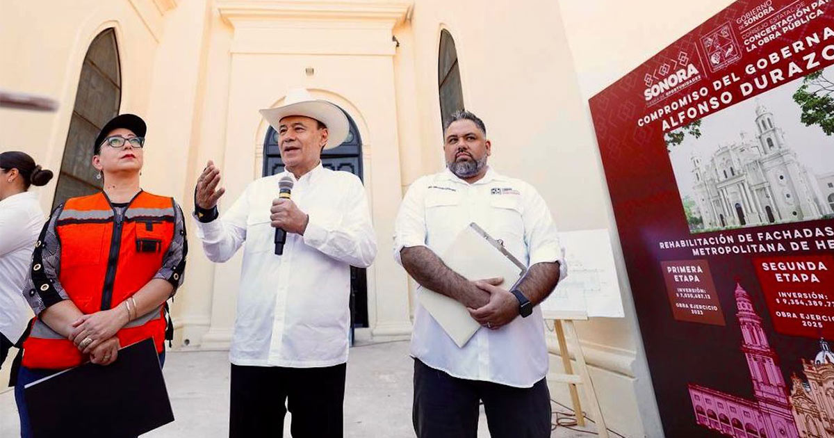 Durazo entrega segunda etapa de restauración de la Catedral de Hermosillo