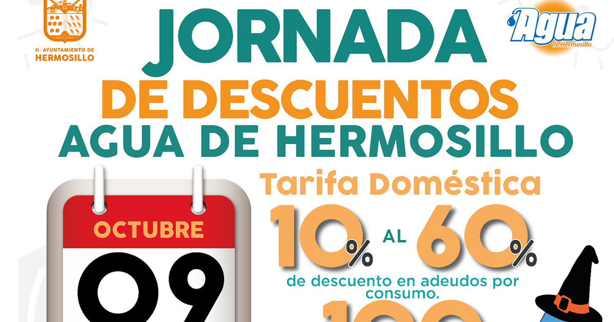 Agua de Hermosillo ofrecerá descuentos de hasta 60% en jornada especial este jueves